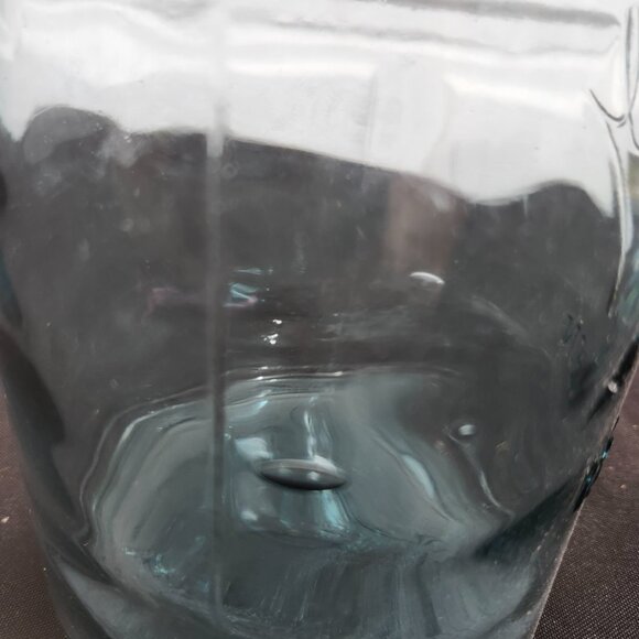 Vintage Early 1900's Aqua Blue Glass Mason Jar With Lid - Picture 6 of 8